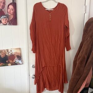 Elegant Rust Orange Women's Dress